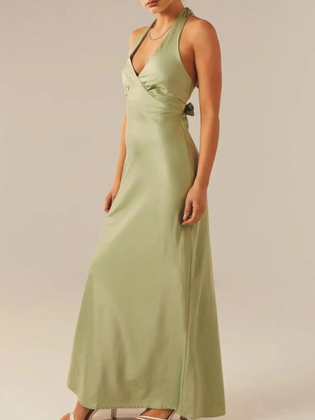 Halter Wrap Maxi Dress